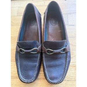 HS trask Mens Shoes Buckle Brown Buffulo Slip‎ On loafers buckle 10